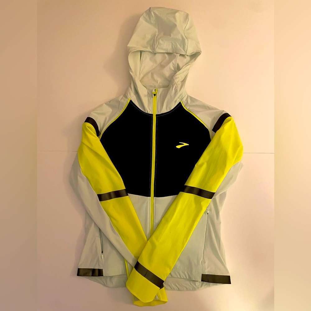 Women's Yellow and Black Hooded Jacket